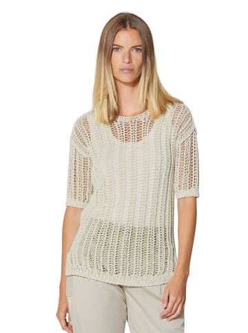 Luftiger Sommerpullover mit Ajour-Muster in kitt