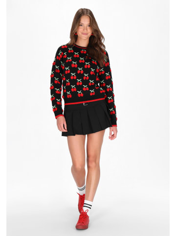 Women Sweater in black red