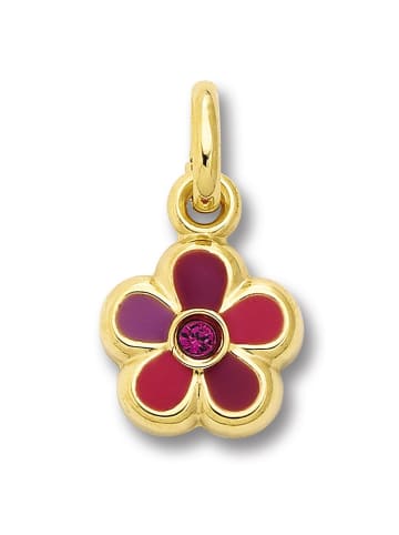 Zirkonia Blume Anhänger aus 333 Gelbgold in gold