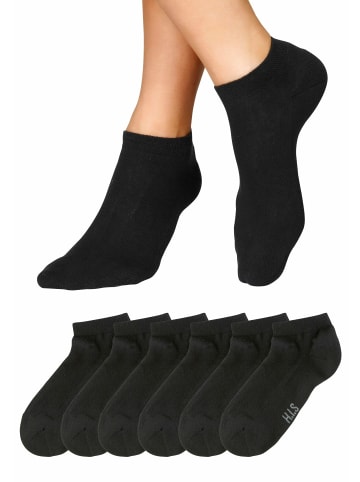 Sneakersocken in 6x schwarz