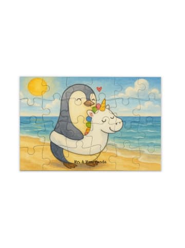 Puzzle Pinguin Schwimmring Design ohne Spruch in Weiß