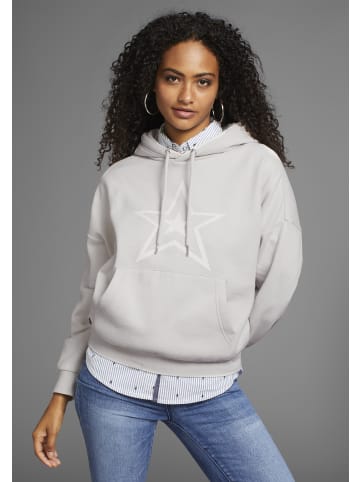 Kapuzensweatshirt in grau-weiß
