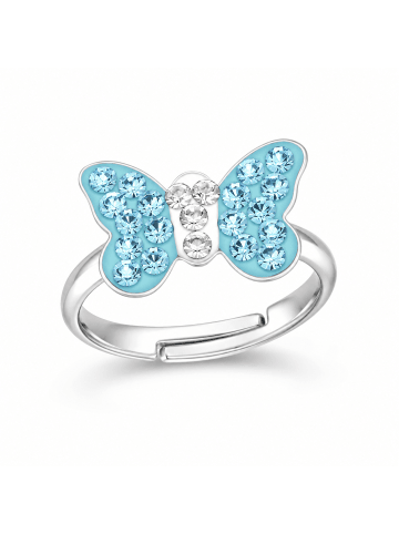 Ring 925 Silber Schmetterling in Hellblau