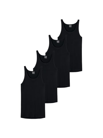Unterhemd 4er Pack in Schwarz
