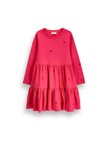 Langarmkleid in himbeerrot