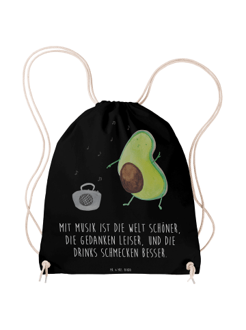Gymnastiktasche Avocado Tanzen mit Spruch in Schwarz