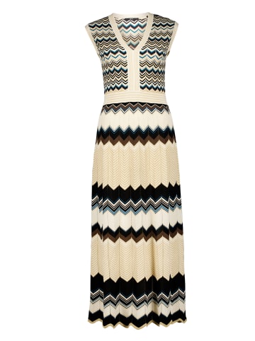 Strickkleid mit Lurexfaden in Nature/Brown