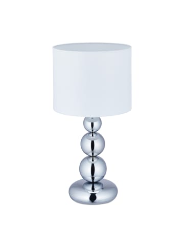 Tischlampe in Silber/ Weiß - (H)50 x Ø25 cm