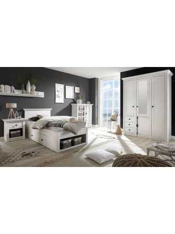 Schlafzimmer-Set 4-teilig Pinie weiß, Komplettset Landhausstil