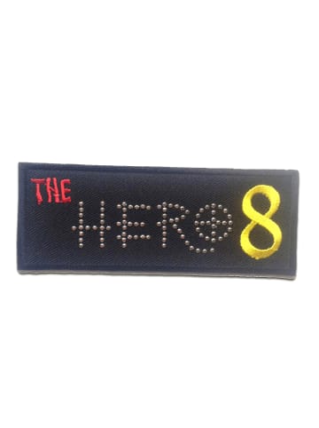 The Hero 8 LogoApplikation Bügelbild inSchwarz