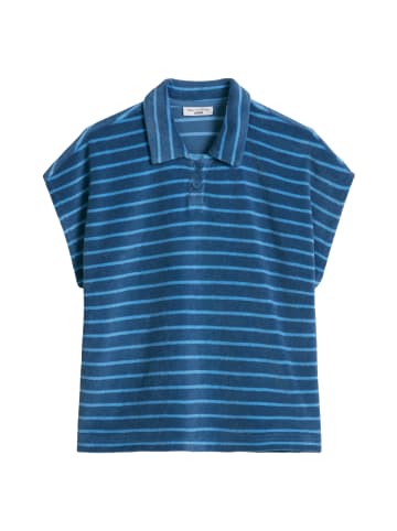 Frottee-Poloshirt relaxed in Medium Blue
