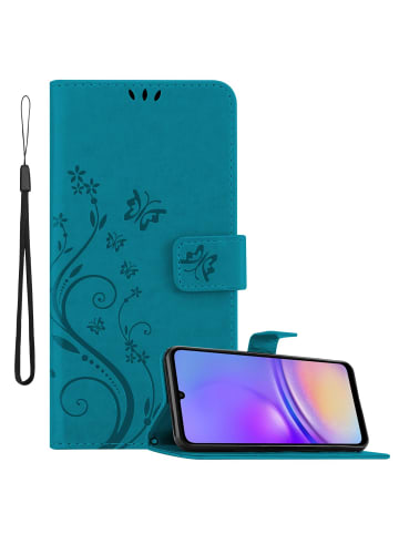 Hülle für Samsung Galaxy A06 Blumen Design in Floral Blau