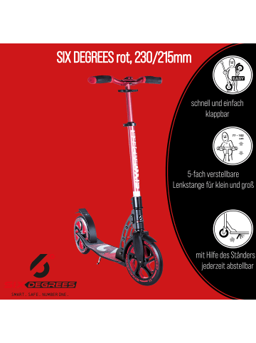 Aluminium Scooter 230/215 mm in rot