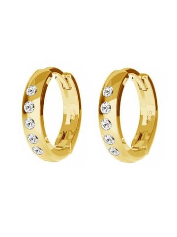 Gold Creolen 925 Silber 0,3 cm x 1,2 cm