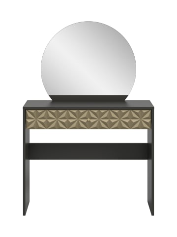 Schminktisch  (B/H/T: 90x133x39 cm) in schwarz 