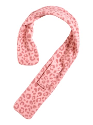 Fleece-Steckschal Leo-Print in Rosa