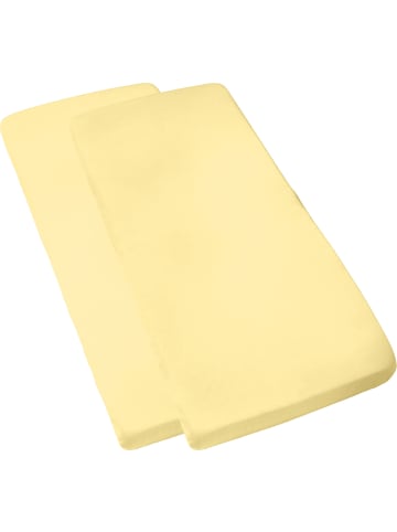 Single-Jersey Kinder-Spannbettlaken 2er-Pack San Francisco in hellgelb