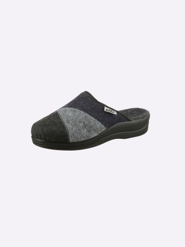Pantoffel in grau-marine
