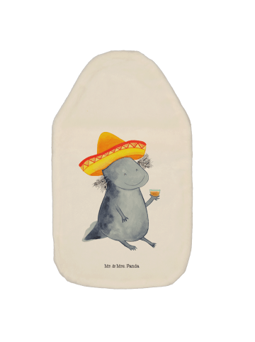Wärmflasche Axolotl Tequila ohne Spruch in Weiß