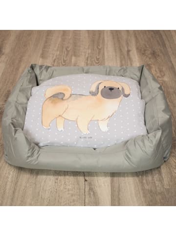 Hundekorb Pekingese Lebensretter ohne Spruch in Grau Pastell