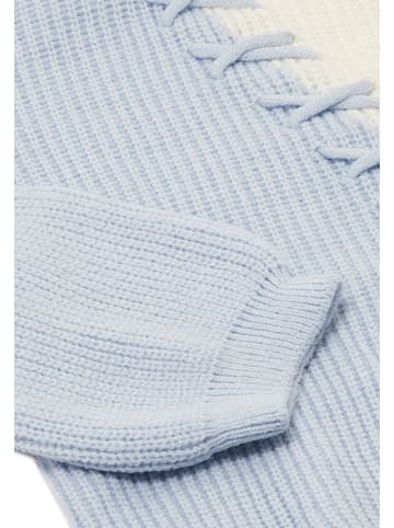 Damen Strickpullover in Wollweiss Hellblau