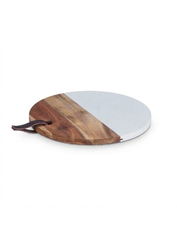 Schneidebrett in Natur/ Weiß - (H)1,5 x Ø 25 cm