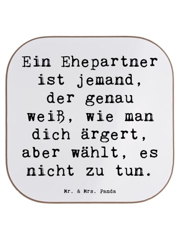 Untersetzer Ehepartner Liebe mit Spruch in Weiß