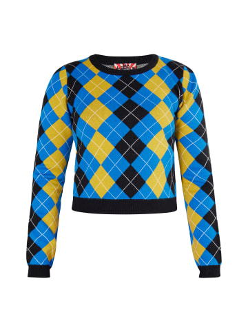 Damen Strickpullover in Schwarz Blau Mehrfarbig