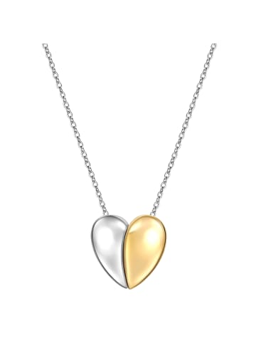 Kette Herz aus Messing in silber/gelbgold