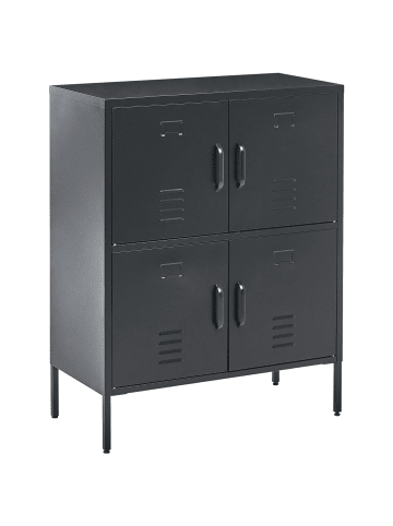 Büroschrank HOLBECK in Schwarz - (W) 80 x (H) 101 x (L) 40 cm