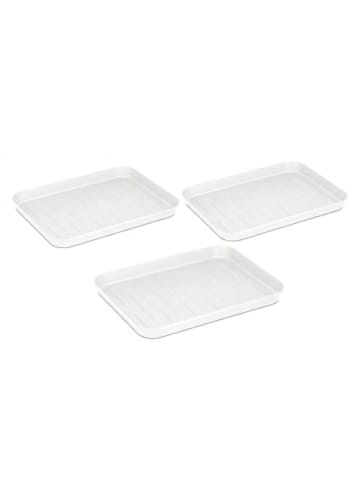 3 x Schuhabtropfschale in Weiß - (B)35 x (H)3 x (T)27 cm
