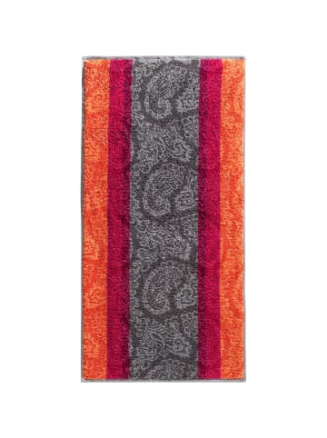 Jacquard Duschtuch-Set 2er-Pack Paisley in orange/grau