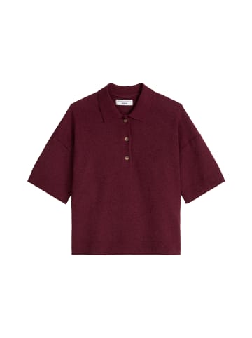 Strick-Poloshirt regular in Merlot Red