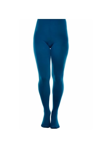 Blickdichte und warm 60 DEN Mikrofaser Strumpfhose ohne Muster in Teal Blaugrün