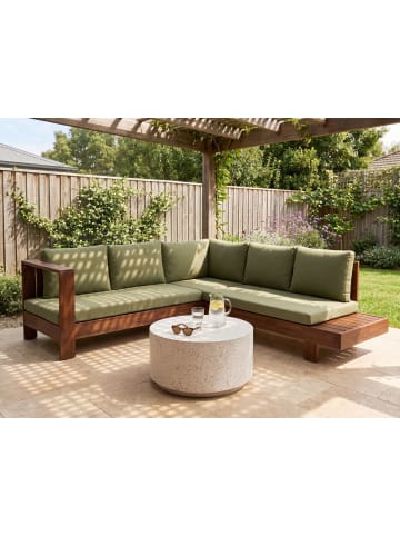 Sitzgruppe MARETTIMO in Braun/Grün - (W) 225 x (H) 64 x (L) 212 cm rechtsseitig