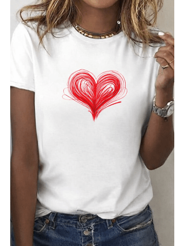 T-Shirt Big Love WEISS-Rot