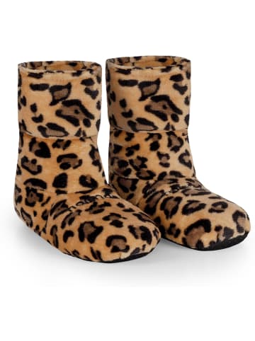Körnerpantoffeln für die Mikrowelle in Leopard