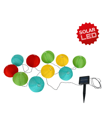 LED Lichterkette "PAPIERBALLON" in bunt - (L)225 cm x (B)15 cm x (H)15 cm