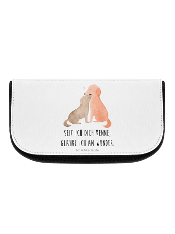 Kosmetiktäschchen Hunde Liebe mit Spruch in Weiß