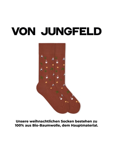 Gemusterte Motivsocken FESTIVE ICONS in Mulled Wine Brick Red