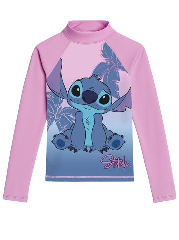 Lilo & Stitch Schwimmshirt UV-Schutz 30 Langarm Badeshirt Rashguard in rosa