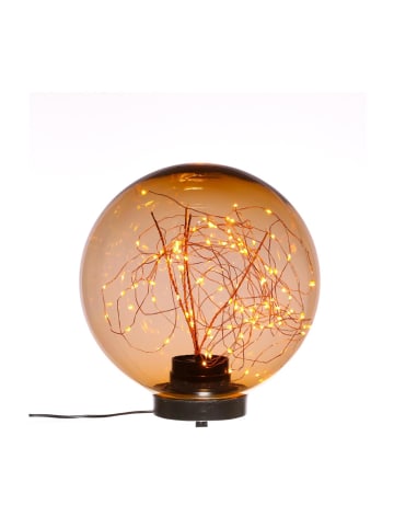 LED Kugel mit Drahtlichterkette stehend für Außen D: 20cm in orange