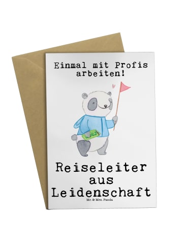 Grußkarte Reiseleiter Leidenschaft mit Spruch in Weiß