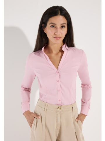 feminine Strechbluse, Rüschenkragen in milky rose