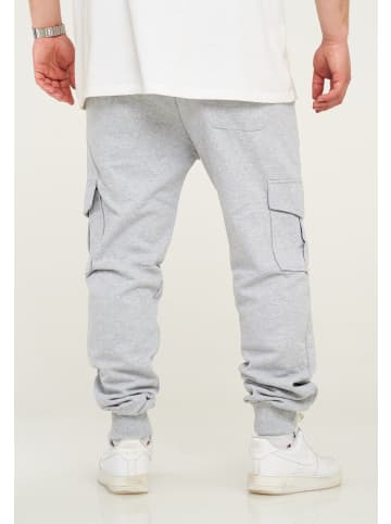 Jogginghose - BHPIURA Lange Sporthose Trainingshose mit Cargotaschen in Hellgrau
