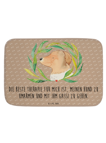 Badeteppich Hund Blumen mit Spruch in Hundeglück