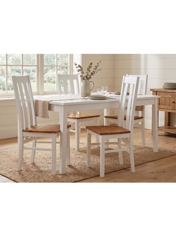 Stühle 4er Set Belluno Elegante weiß lackiert / Eichefarben 43 / 42 / 96cm