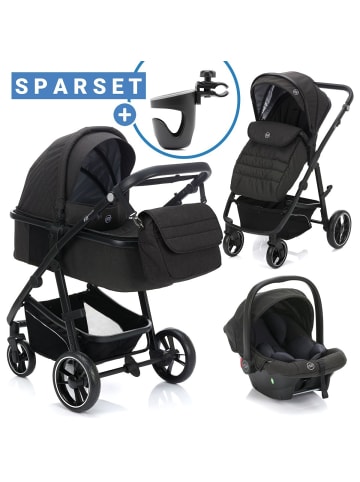 3in1 Kombi-Kinderwagen-Set Fill Jaguar in grau,schwarz