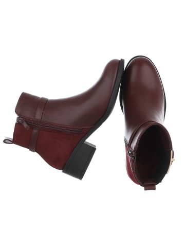 Stiefelette in Weinrot