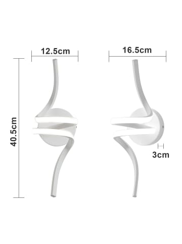 Wandleuchte LED in weiß Modern Aluminium 7W warmweiß Ganglampe L 40.5cm